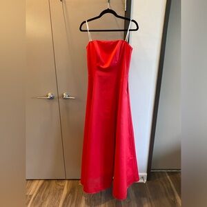 Red Strapless ABS Evening by Allen Schwartz Gown in size 8